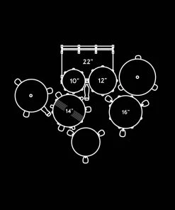 Dynamic Pearl Decade Series Maple 22" Fusion Plus Drum Kit Classic Satin Amburst + Hardware Acoustic Drum Kits