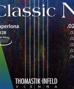 National Thomastik CF128 Classic N Nylon Flat Wound Superlona Chrome G Strings