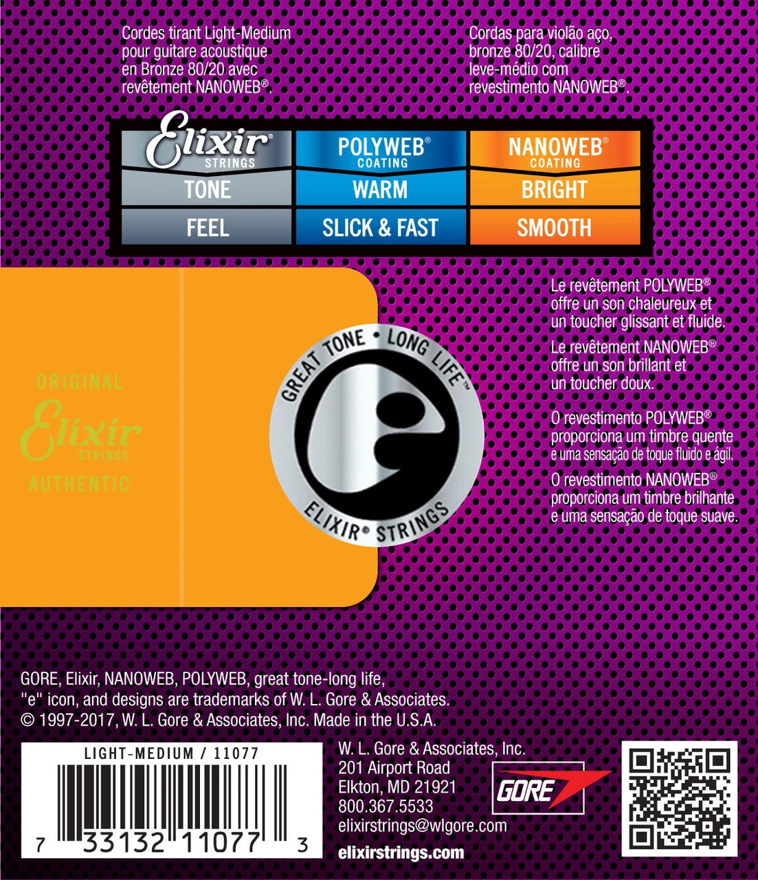 National Elixir 11077 Nanoweb 80/20 Light-Med 12-56 3 National Elixir 11077 Nanoweb 80/20 Light-Med 12-56