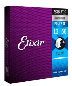 National Strings Elixir 11100 Polyweb 80/20 Medium 13-56
