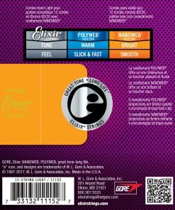 National Elixir 11152 Nanoweb 80/20 12 String Light 10-47 Strings