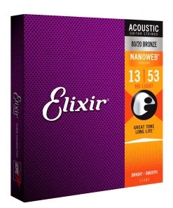 National Elixir 11182 Nanoweb 80/20 HD Lite 13 - 53 Strings