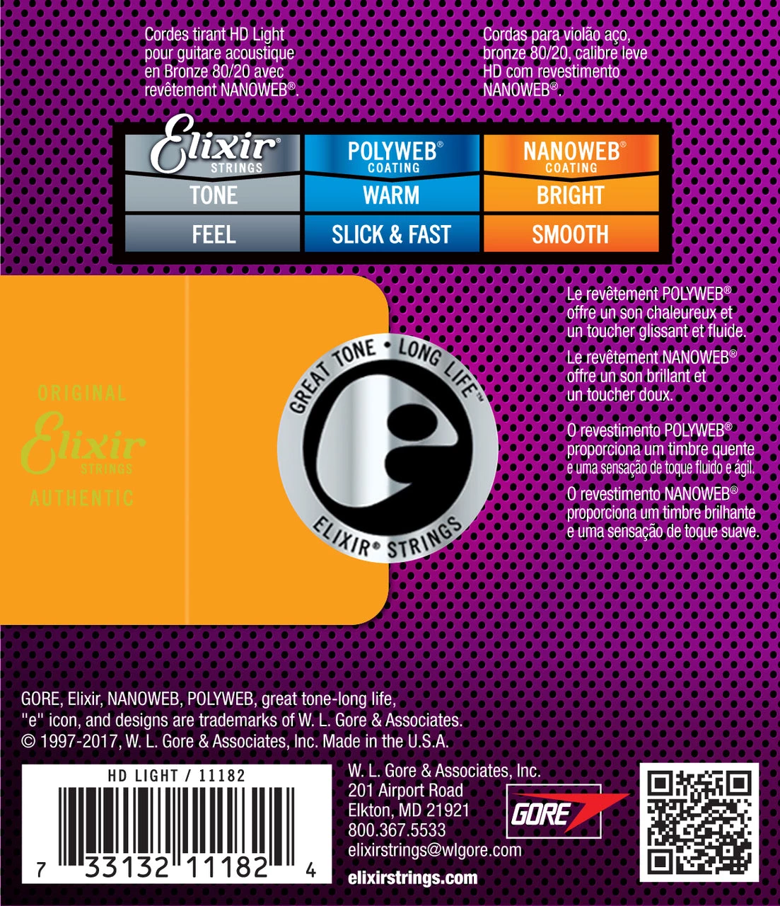 National Elixir 11182 Nanoweb 80/20 HD Lite 13 - 53 Strings 3 National Elixir 11182 Nanoweb 80/20 HD Lite 13 - 53 Strings