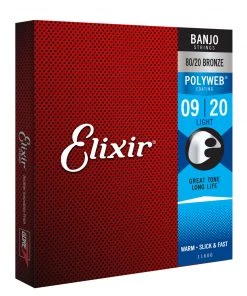National Elixir 11600 Polyweb Banjo Light 9-20 Strings