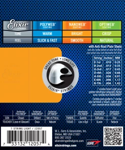 National Elixir 12057 Nanoweb Electric 7 String Light 10-56 Strings