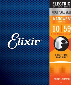 National Elixir 12074 Nanoweb 7-String Electric Light-Med 10-59 Strings