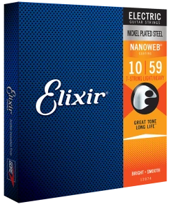 National Elixir 12074 Nanoweb 7-String Electric Light-Med 10-59 Strings