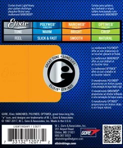National Strings Elixir 12077 Nanoweb Electric Light-Heavy 10-52 5 National Strings Elixir 12077 Nanoweb Electric Light-Heavy 10-52