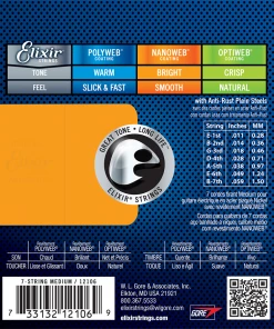 National Elixir 12106 Nanoweb Electric 7 String Medium 11-59 5 National Elixir 12106 Nanoweb Electric 7 String Medium 11-59