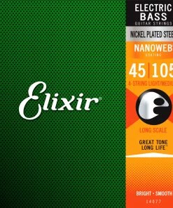 National Elixir 14077 Nanoweb Bass Medium 45-105 Strings