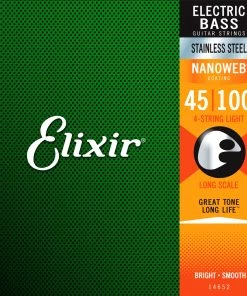 National Elixir 14652 Nanoweb Bass Stainless Steel Light 45-100