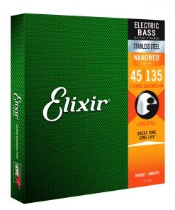 National Elixir 14782 Nanoweb Bass Stainless Steel 5 String MED-L
