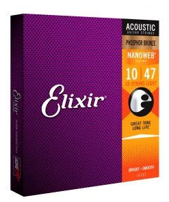 National Strings Elixir 16152 Nanoweb Phosphor Bronze 12 String Light 10-47