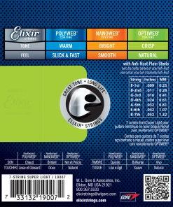 National Elixir 19007 Optiweb 7-String Electric Super Light 9-52 5 National Elixir 19007 Optiweb 7-String Electric Super Light 9-52