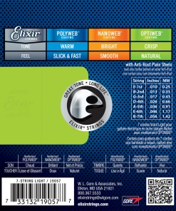 National Elixir 19057 Optiweb 7-String Electric Light 10-56 Strings