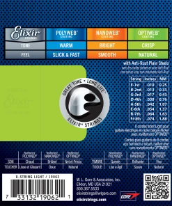 National Elixir 19062 Optiweb 8-String Electric Light 10-74 Strings