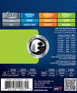 National Elixir 19074 Optiweb 7-String Electric Light/Heavy 10-59 5 National Elixir 19074 Optiweb 7-String Electric Light/Heavy 10-59