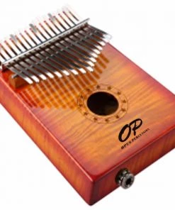 PRO MUSIC Kalimbas Opus Percussion 17-Key Curly Maple Kalimba With Pickup In Sunburst Gloss