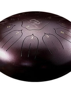 PRO MUSIC Tongue Drums Opus Percussion 12" Metal 11-Note Lotus Carves Style Tongue Drum In Chestnut