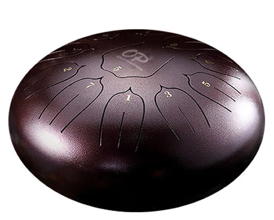 PRO MUSIC Tongue Drums Opus Percussion 12" Metal 11-Note Lotus Carves Style Tongue Drum In Chestnut 1 PRO MUSIC Tongue Drums Opus Percussion 12" Metal 11-Note Lotus Carves Style Tongue Drum In Chestnut
