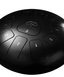 PRO MUSIC Opus Percussion 12" Metal 11-Note Standard Carves Style Tongue Drum In Black Tongue Drums