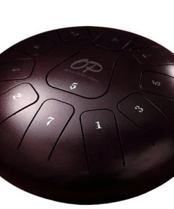 PRO MUSIC Tongue Drums Opus Percussion 12" Metal 11-Note Standard Carves Style Tongue Drum In Chestnut