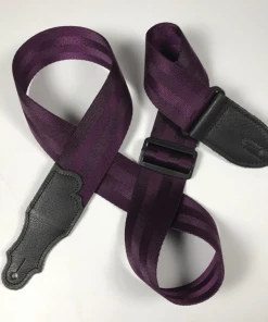 National Franklin 2" Purple Aviator Seat Belt Strap With Pebbled Glove Leather End Tab