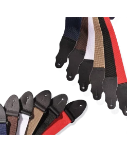 National Franklin Black Poly Web Strap With Single Ply Black Leather End Tab Straps