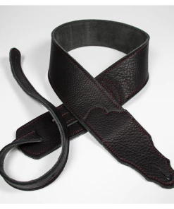 National Franklin Original 2.5" Black Glove Leather With Red Stitching