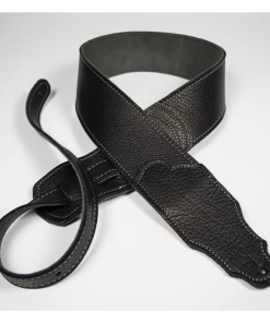 National Franklin Original 2.5" Black Glove Leather With Silver Stitching