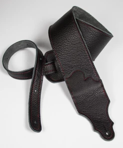 National Franklin Original 3" Black Glove Leather With Red Stitching