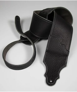 National Franklin Original 3" Black Glove Leather With Silver Stitching Straps