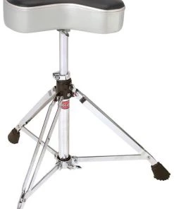 PRO MUSIC Gibraltar 6600 Series Double Braced Motostyle Drum Throne In Grey Silver Finish Drums Kits And Accessories