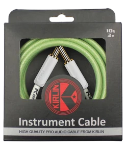 National Kirlin KIPW201WGR-20 PVC Woven Guitar Cable 20Ft Green Leads