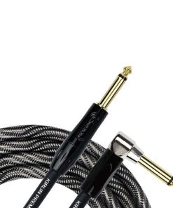 National Kirlin IWB202WBW 20ft Premium Plus Wave Black Guitar Cable RA - Straight