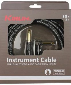 National Kirlin IWB202WBW 20ft Premium Plus Wave Black Guitar Cable RA - Straight