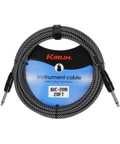 National Kirlin IWC201BK 20ft Black Woven Guitar Cable Leads
