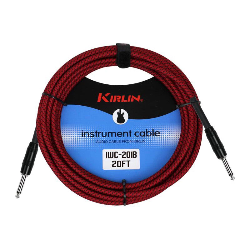 National Kirlin IWC201RD 20ft Red Woven Guitar Cable Leads 5 National Kirlin IWC201RD 20ft Red Woven Guitar Cable Leads