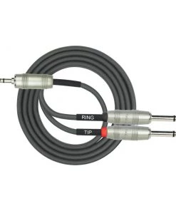 National Kirlin KY362-10 Mono Signal 10Ft Cable 3.5mm TRS - 2 X 6.5mm Leads And Cables