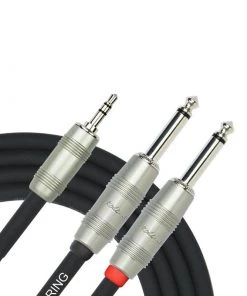 National Kirlin KY362-10 Mono Signal 10Ft Cable 3.5mm TRS - 2 X 6.5mm Leads And Cables