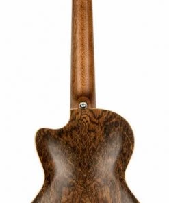 PRO MUSIC Tenor Ukuleles Lanikai Figured Bocote Thinbody Tenor AC/EL Ukulele In Natural Satin Finish