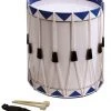 PRO MUSIC Other Drums Opus Percussion Samba Drum In White & Blue With Carry Strap & Beaters (40cm X 49cm)