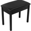 PRO MUSIC On Stage Keyboard/Piano Bench In Solid Wood & Vinyl In Black