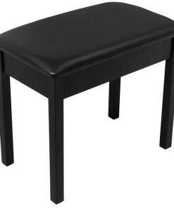 PRO MUSIC On Stage Keyboard/Piano Bench In Solid Wood & Vinyl In Black