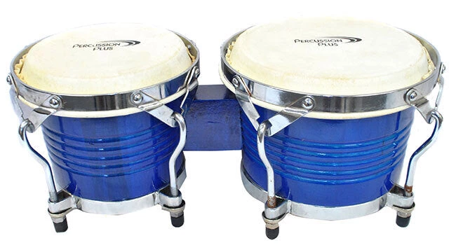 PRO MUSIC Percussion Plus Deluxe 6 & 7" Wooden Bongos In Gloss Blue Lacquer Finish 1 PRO MUSIC Percussion Plus Deluxe 6 & 7" Wooden Bongos In Gloss Blue Lacquer Finish