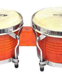 PRO MUSIC Percussion Plus Deluxe 6 & 7" Wooden Bongos In Gloss Natural Lacquer Finish