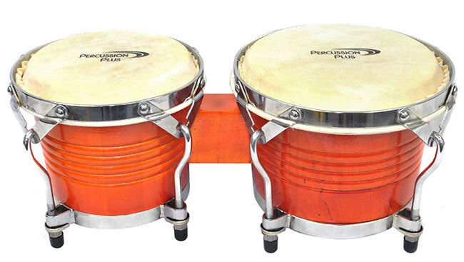 PRO MUSIC Percussion Plus Deluxe 6 & 7" Wooden Bongos In Gloss Natural Lacquer Finish 1 PRO MUSIC Percussion Plus Deluxe 6 & 7" Wooden Bongos In Gloss Natural Lacquer Finish