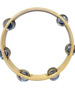 PRO MUSIC Percussion Plus 9" Wooden Tambourine With 6-Double Rows Of Jingles