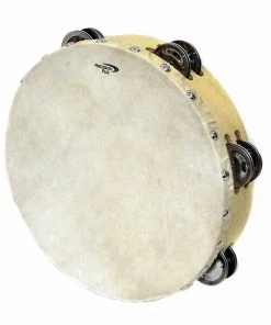 PRO MUSIC Tambourines Percussion Plus 9" Wooden Tambourine With Head & 6-Double Rows Of Jingles