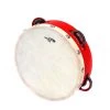 PRO MUSIC Percussion Plus 6" Wooden Tambourine With Head & 4-Single Rows Of Jingles